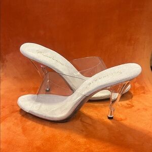Transparent Heeled Mules